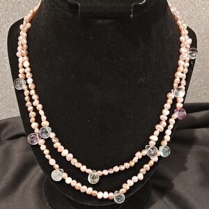 Freshwater Pearl Necklace With A Double Stranded Design.